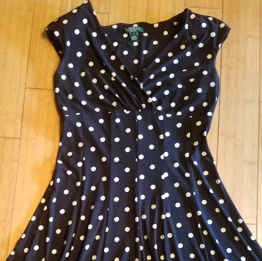 Ralph Lauren rockabilly country core polka dot dress 8